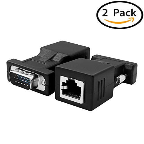 HUACAM RJ45 Cat Cable Extension Cable USB 2.0 Extender Over RJ45 Cat5 Cat 5e Cat6 Cable Extension Cable Connector Adapter Kit 